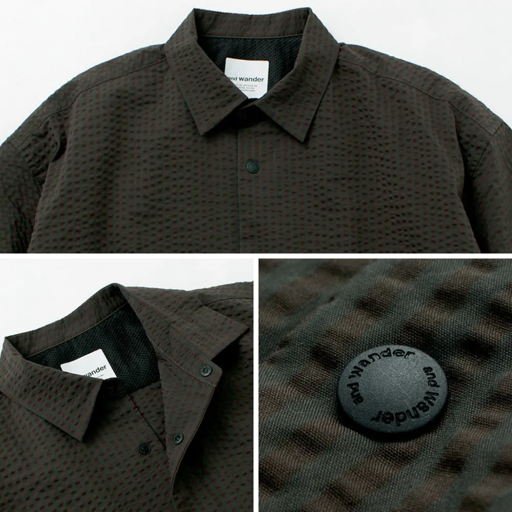 AND WANDER Shirts^/ Dry Soft Seersucker Short Sleeve Shirt