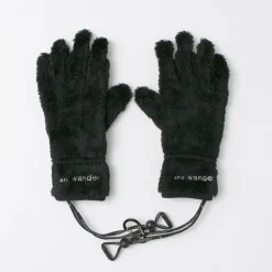 AND WANDER Gloves^/ High-Loft Fleece Gloves black