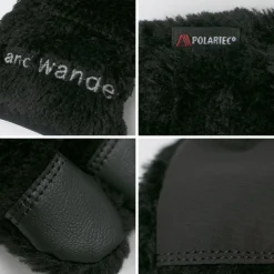 AND WANDER Gloves^/ High-Loft Fleece Gloves black