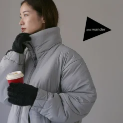 AND WANDER Gloves^/ High-Loft Fleece Gloves black