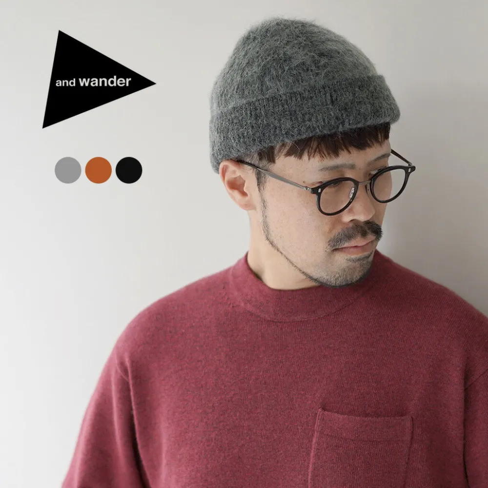 AND WANDER Hats^/ Mohair Wool Knit Cap