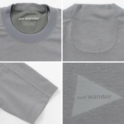 AND WANDER T-Shirts^/ UV-cut dry short sleeve t-shirt