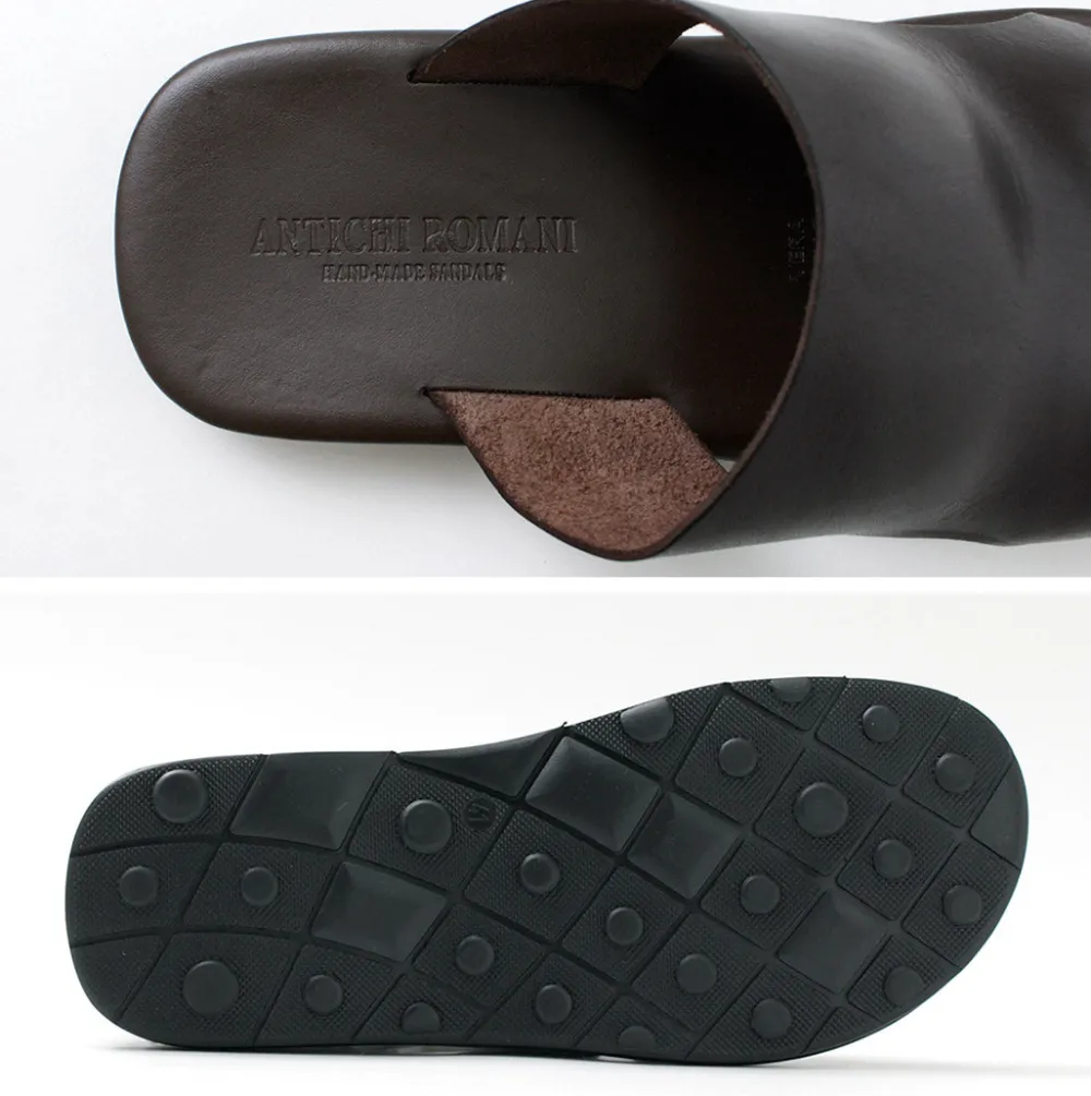 ANTICHI ROMANI Sandals^/ Leather slide sandal