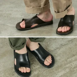ANTICHI ROMANI Sandals^/ Leather slide sandal