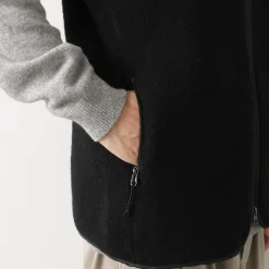 AXESQUIN Jackets^/ Wool Boa Vest black