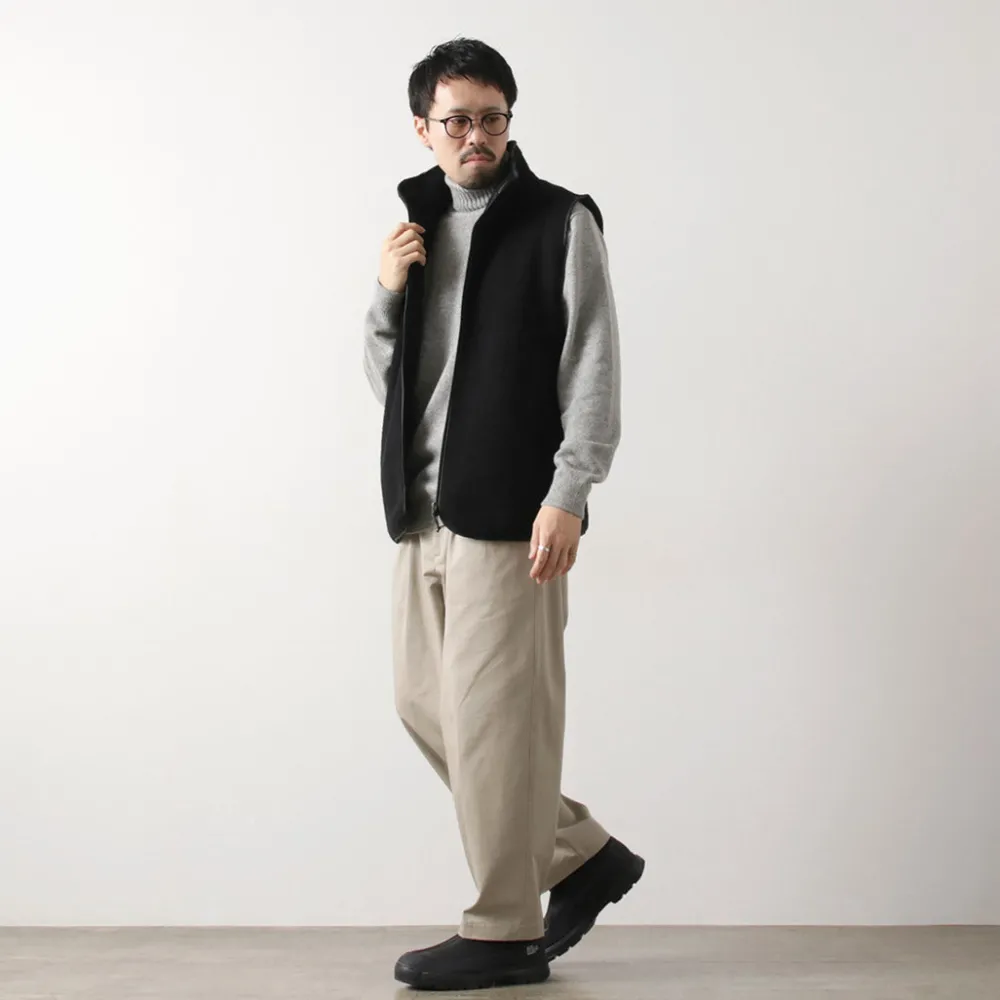 AXESQUIN Jackets^/ Wool Boa Vest black