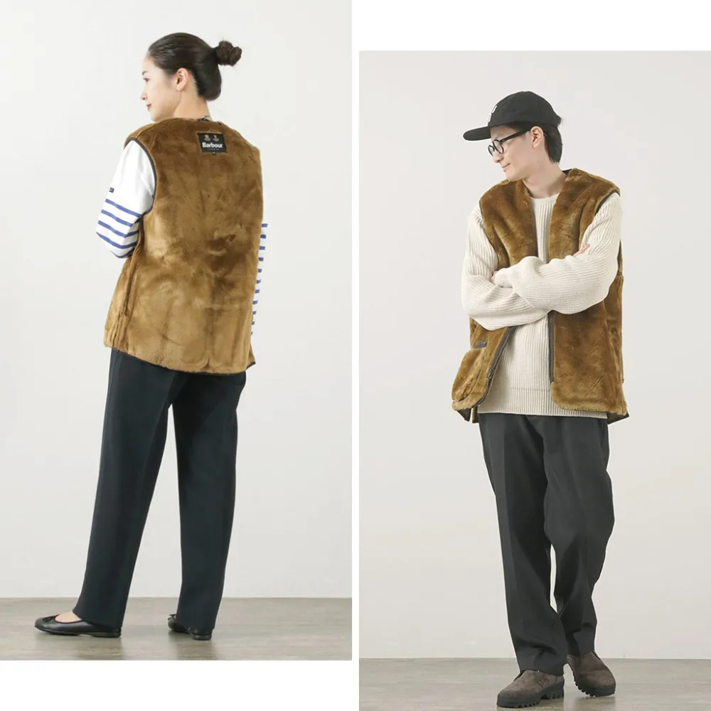 BARBOUR Vests^/ Warm Pile Waistcoat Zip-in Liner brown