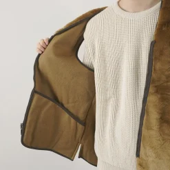 BARBOUR Vests^/ Warm Pile Waistcoat Zip-in Liner brown