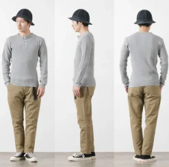 BARNS T-Shirts^/ BR-3051 Big Waffle Henley Neck Long Sleeve Thermal / T-Shirt