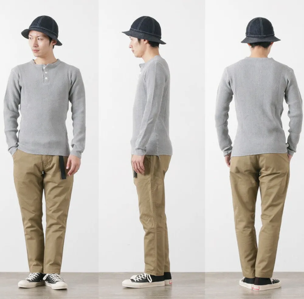 BARNS T-Shirts^/ BR-3051 Big Waffle Henley Neck Long Sleeve Thermal / T-Shirt