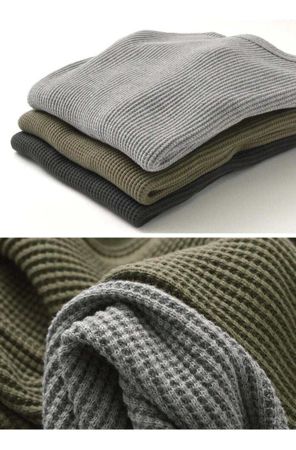 BARNS T-Shirts^/ BR-3050 Big Waffle Long Sleeve Thermal / T-shirt