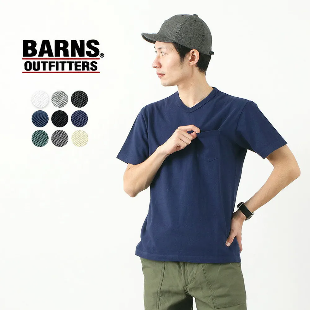 BARNS T-Shirts^/ BR-1101 Hanging jersey S/S V-neck