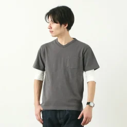 BARNS T-Shirts^/ BR-1101 Hanging jersey S/S V-neck