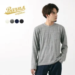BARNS T-Shirts^/ BR-1106 Jersey Crew Neck L/S Pocket T-Shirt