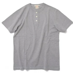 BARNS T-Shirts^/ BR-8146 Knitsted Henley Neck Short Sleeve Crew Neck T-Shirt