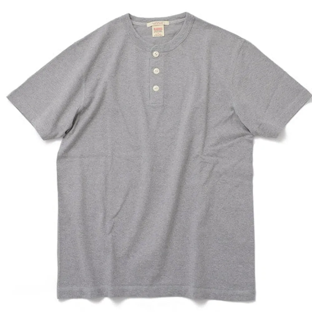 BARNS T-Shirts^/ BR-8146 Knitsted Henley Neck Short Sleeve Crew Neck T-Shirt