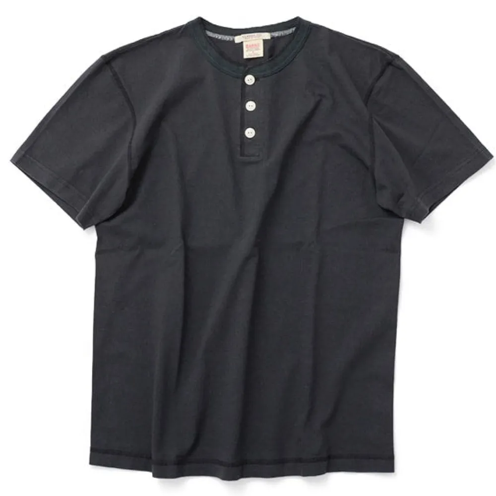 BARNS T-Shirts^/ BR-8146 Knitsted Henley Neck Short Sleeve Crew Neck T-Shirt