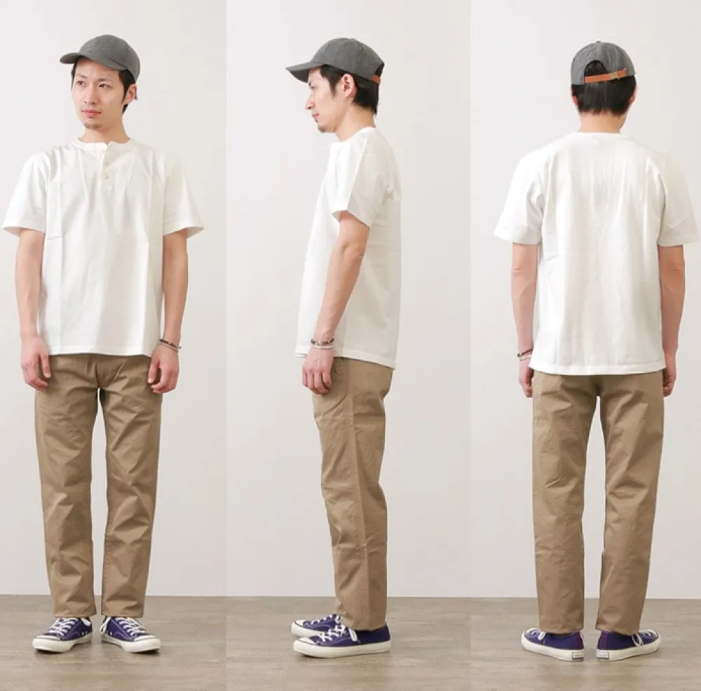 BARNS T-Shirts^/ BR-8146 Knitsted Henley Neck Short Sleeve Crew Neck T-Shirt