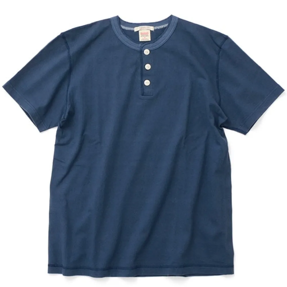 BARNS T-Shirts^/ BR-8146 Knitsted Henley Neck Short Sleeve Crew Neck T-Shirt