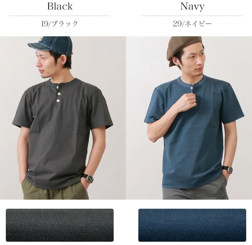BARNS T-Shirts^/ BR-8146 Knitsted Henley Neck Short Sleeve Crew Neck T-Shirt