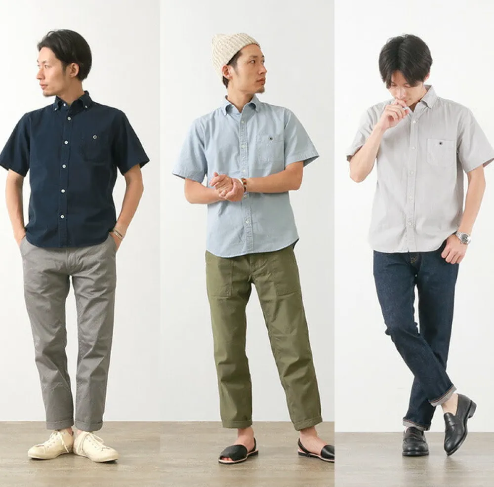 BARNS Shirts^/ BR-5266 Ox S/S button-down shirt