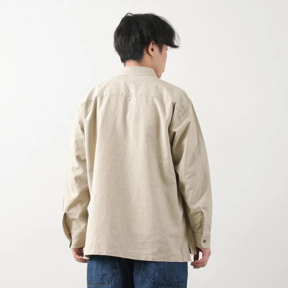 BARNS Shirts^/ Cotton linen skipper button works concho shirt