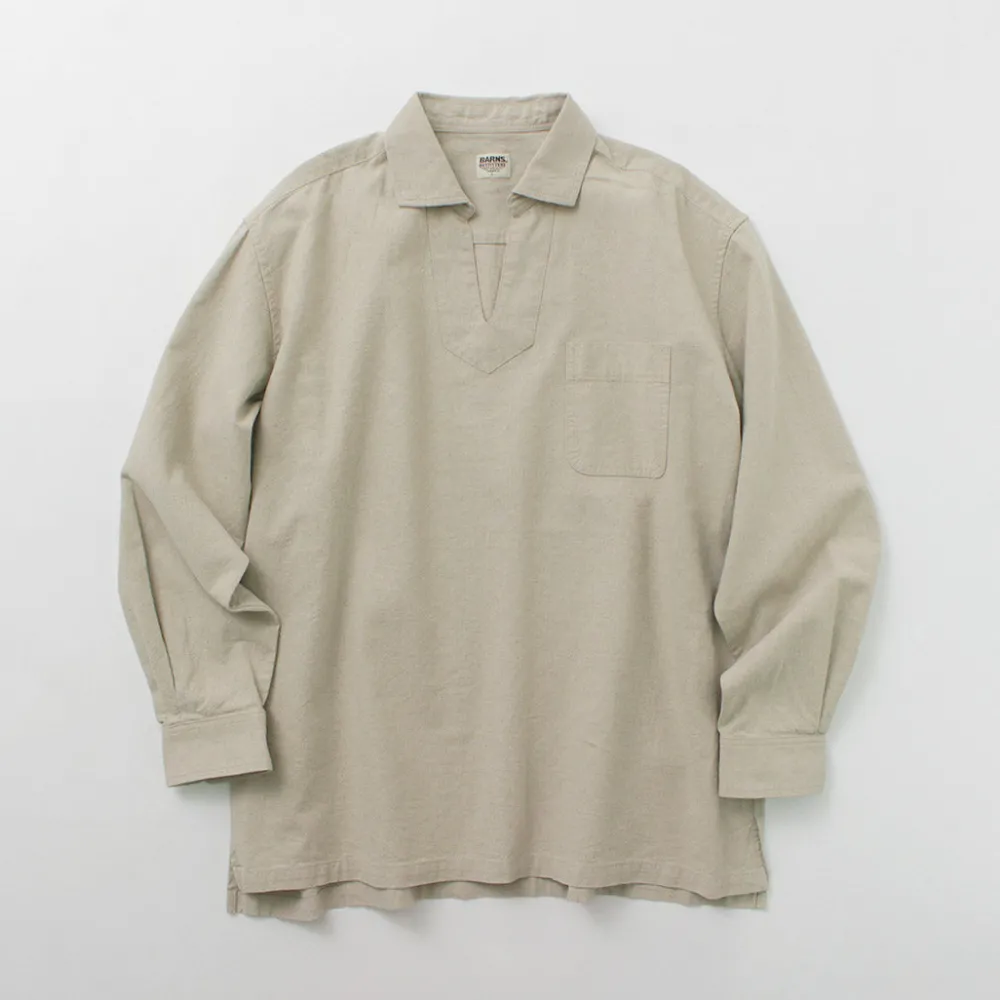 BARNS Shirts^/ Cotton linen skipper button works concho shirt