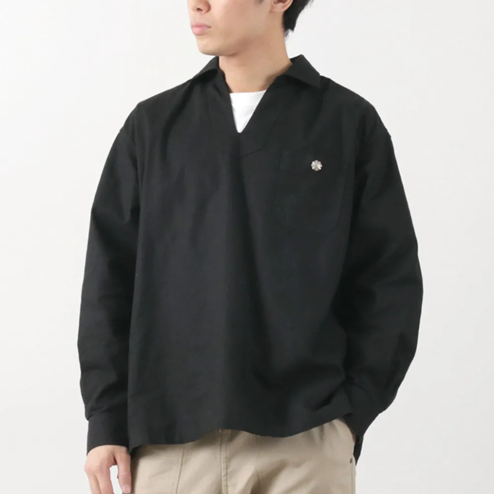 BARNS Shirts^/ Cotton linen skipper button works concho shirt