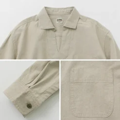 BARNS Shirts^/ Cotton linen skipper button works concho shirt