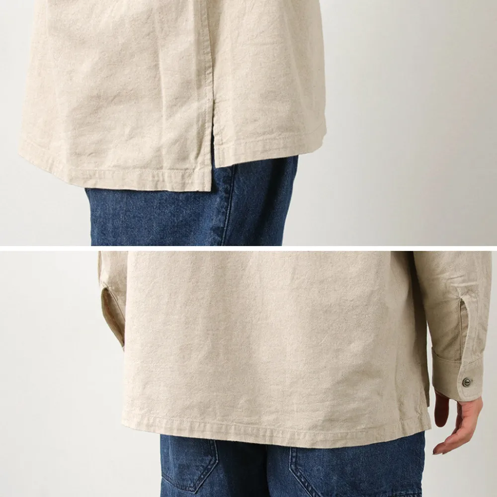 BARNS Shirts^/ Cotton linen skipper button works concho shirt