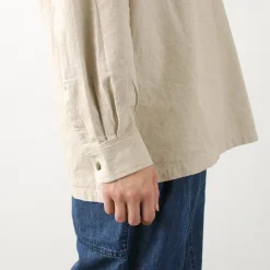 BARNS Shirts^/ Cotton linen skipper button works concho shirt