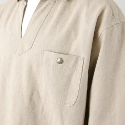 BARNS Shirts^/ Cotton linen skipper button works concho shirt