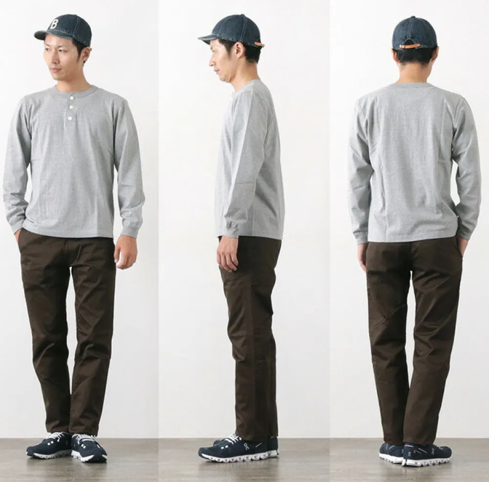 BARNS T-Shirts^/ COZUN Knit Vintage Long Sleeve Henry Neck T-Shirt