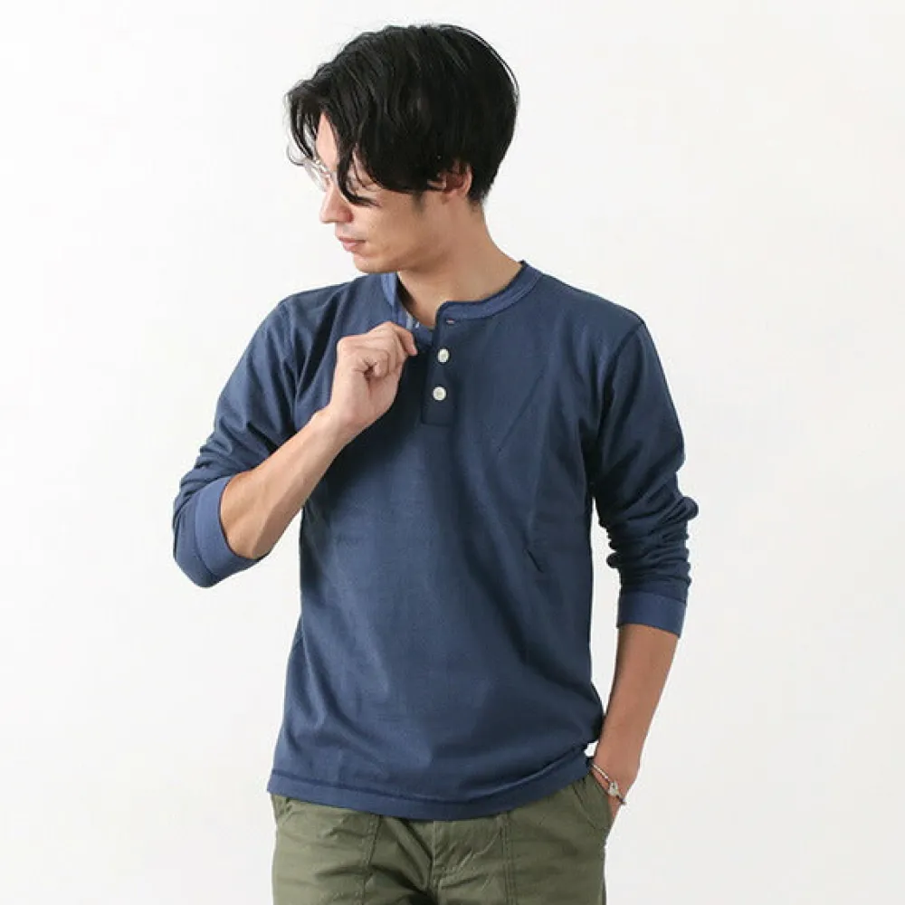 BARNS T-Shirts^/ COZUN Knit Vintage Long Sleeve Henry Neck T-Shirt