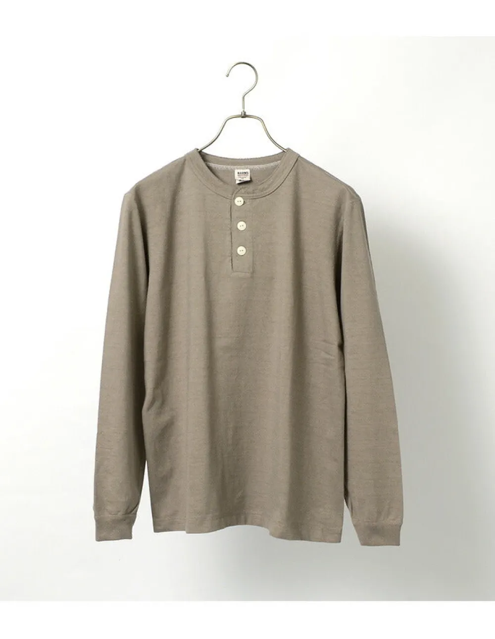BARNS T-Shirts^/ COZUN Knit Vintage Long Sleeve Henry Neck T-Shirt