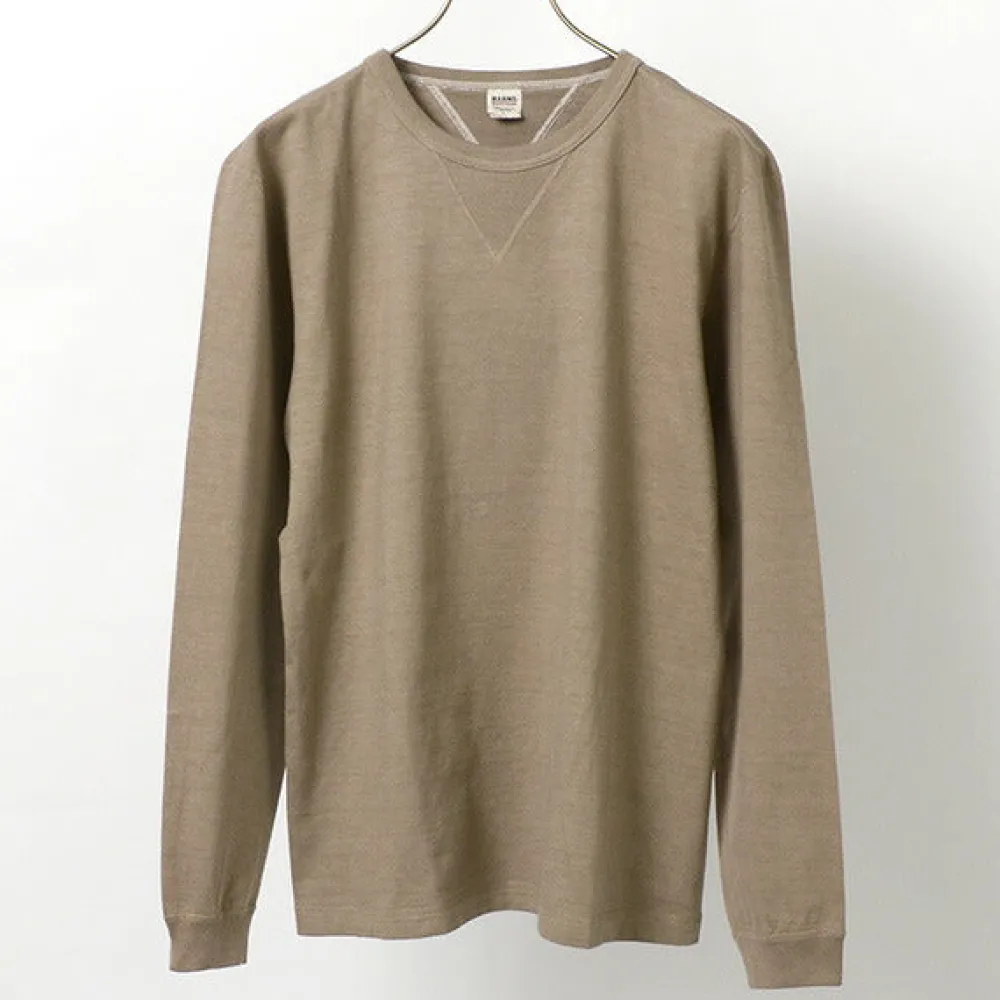 BARNS T-Shirts^/ COZUN Knit Vintage Long Sleeve Crew Neck T-Shirt