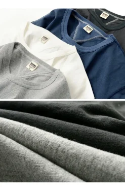 BARNS T-Shirts^/ COZUN Knit Vintage Long Sleeve Crew Neck T-Shirt