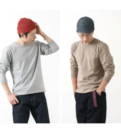 BARNS T-Shirts^/ COZUN Knit Vintage Long Sleeve Crew Neck T-Shirt