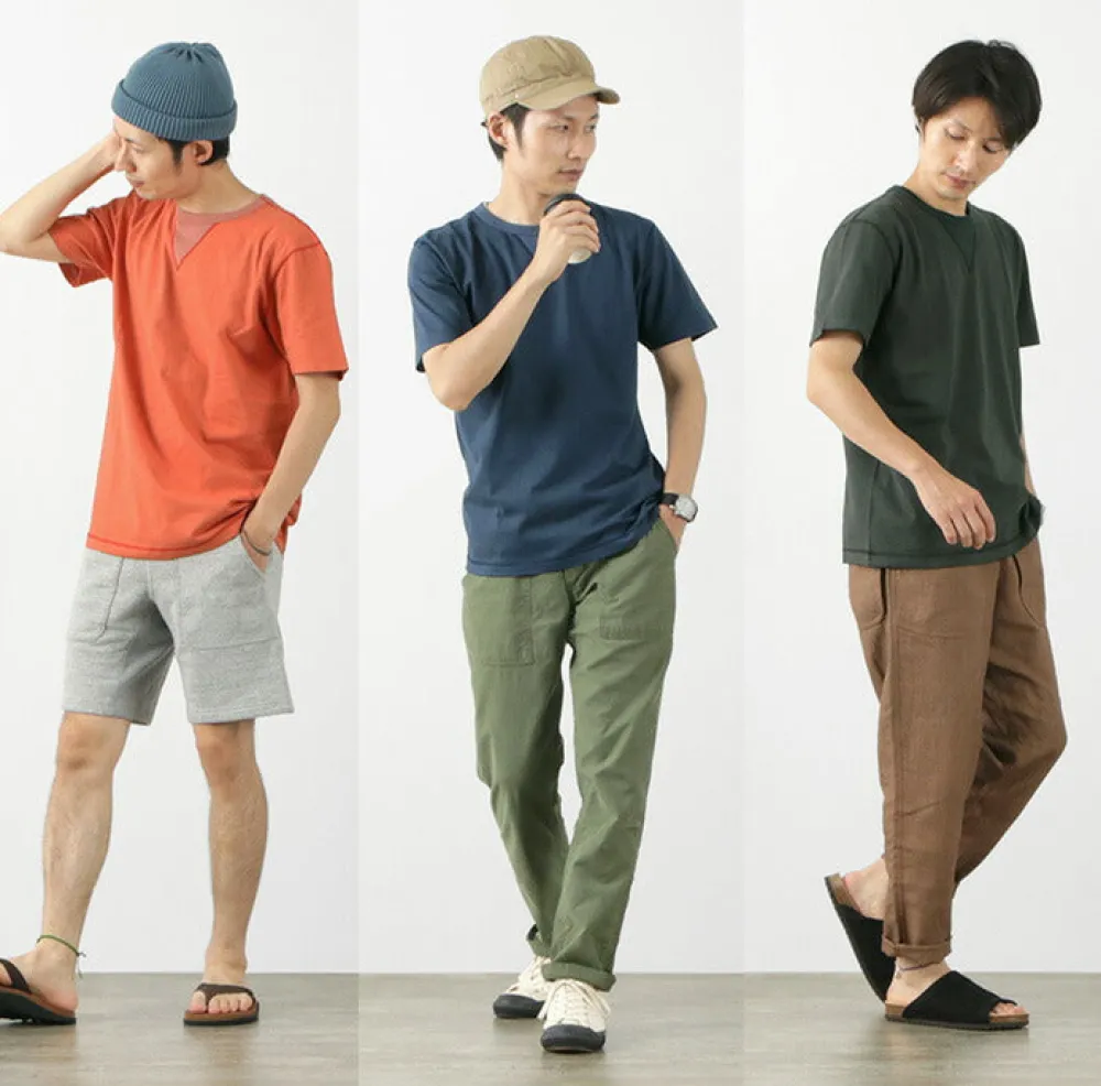 BARNS T-Shirts^/ Cozun knitted vintage gusset short sleeve crew neck T-shirt