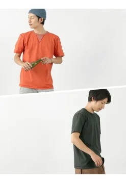 BARNS T-Shirts^/ Cozun knitted vintage gusset short sleeve crew neck T-shirt