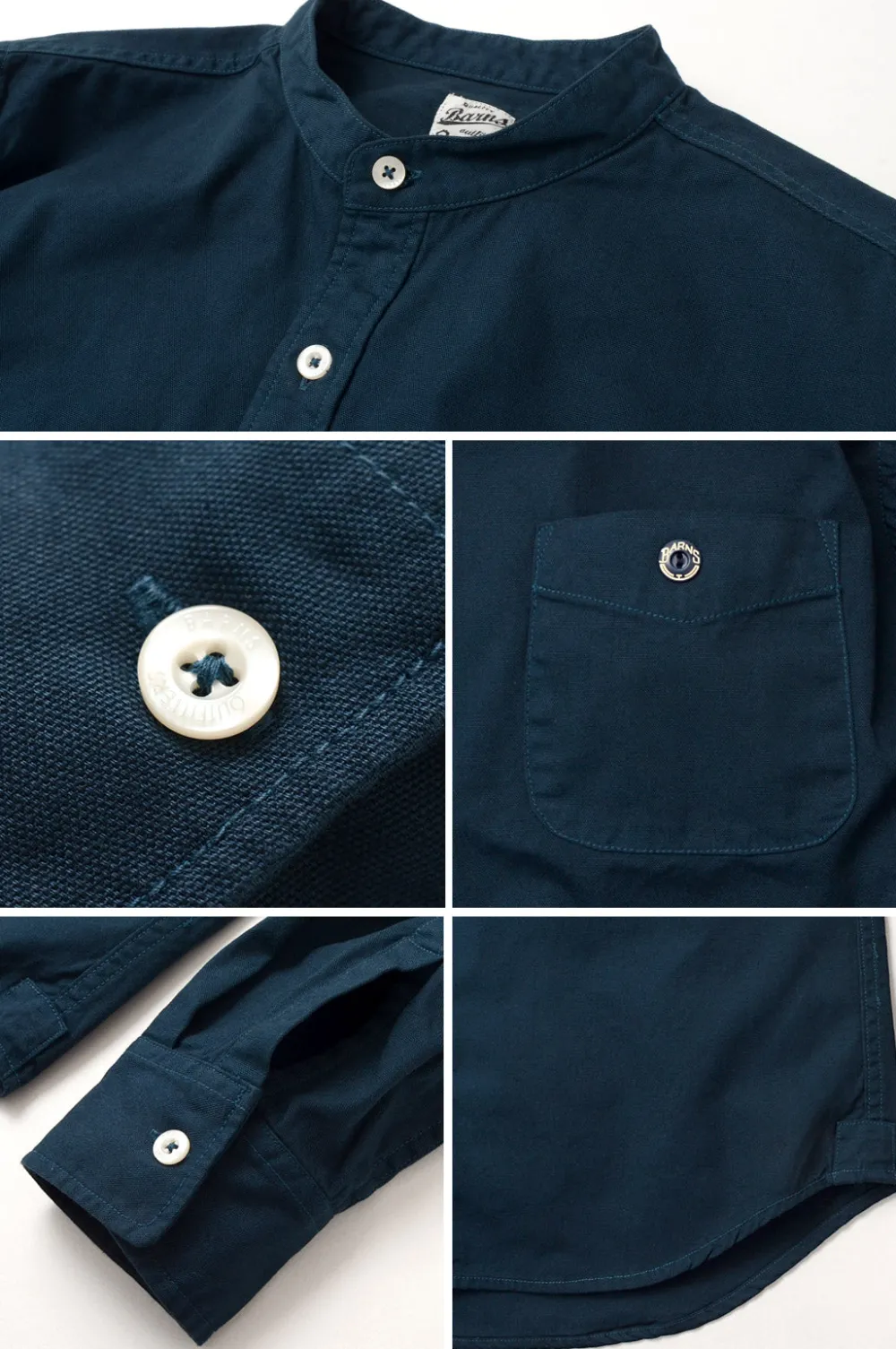 BARNS Shirts^/ Ox Band Collar Shirt