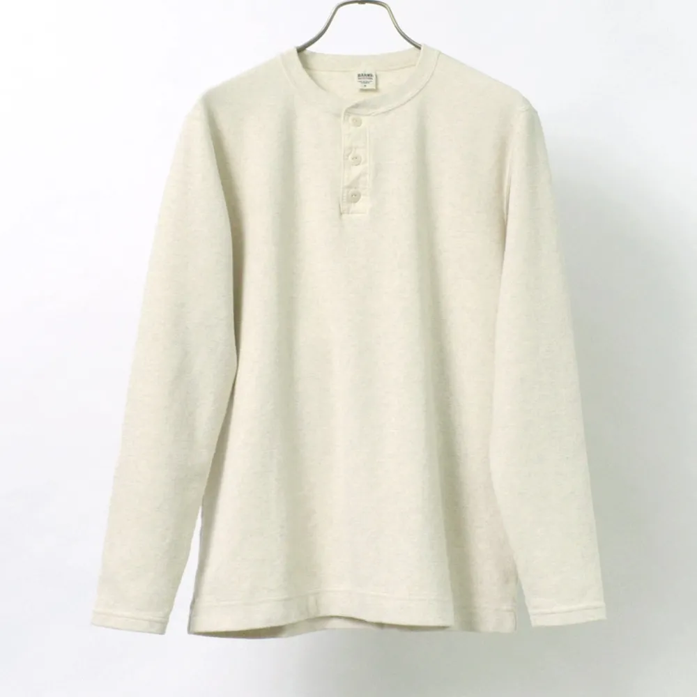 BARNS T-Shirts^/ Spun Milled Henley Neck Long Sleeve T-Shirt