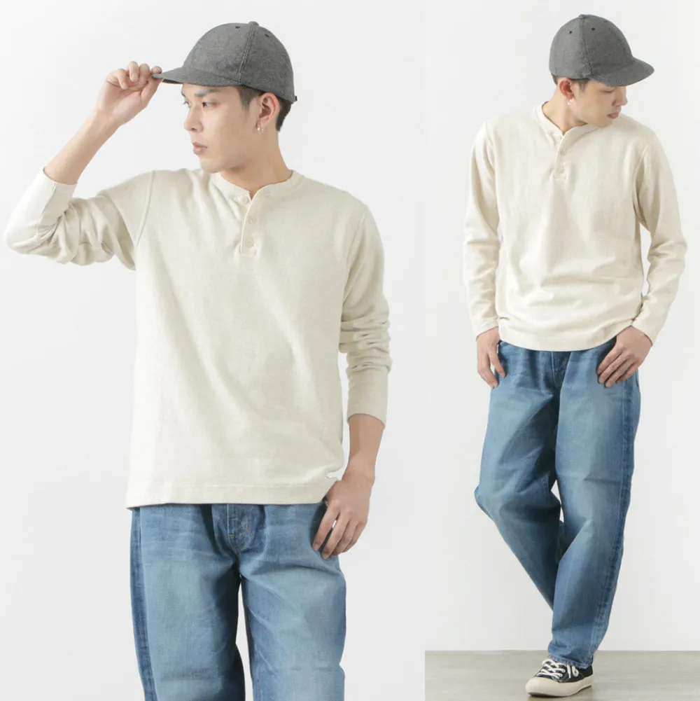 BARNS T-Shirts^/ Spun Milled Henley Neck Long Sleeve T-Shirt
