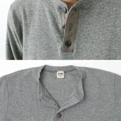 BARNS T-Shirts^/ Spun Milled Henley Neck Long Sleeve T-Shirt