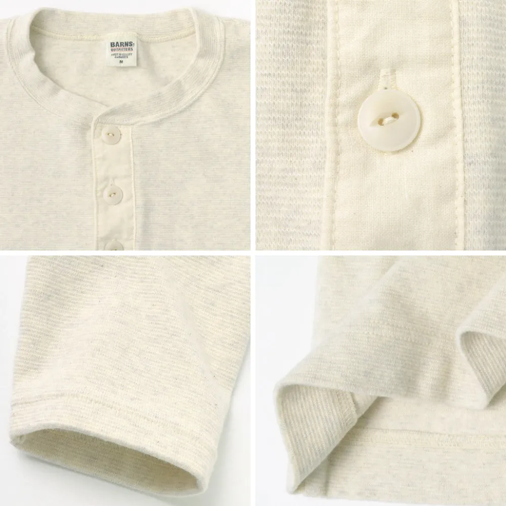 BARNS T-Shirts^/ Spun Milled Henley Neck Long Sleeve T-Shirt