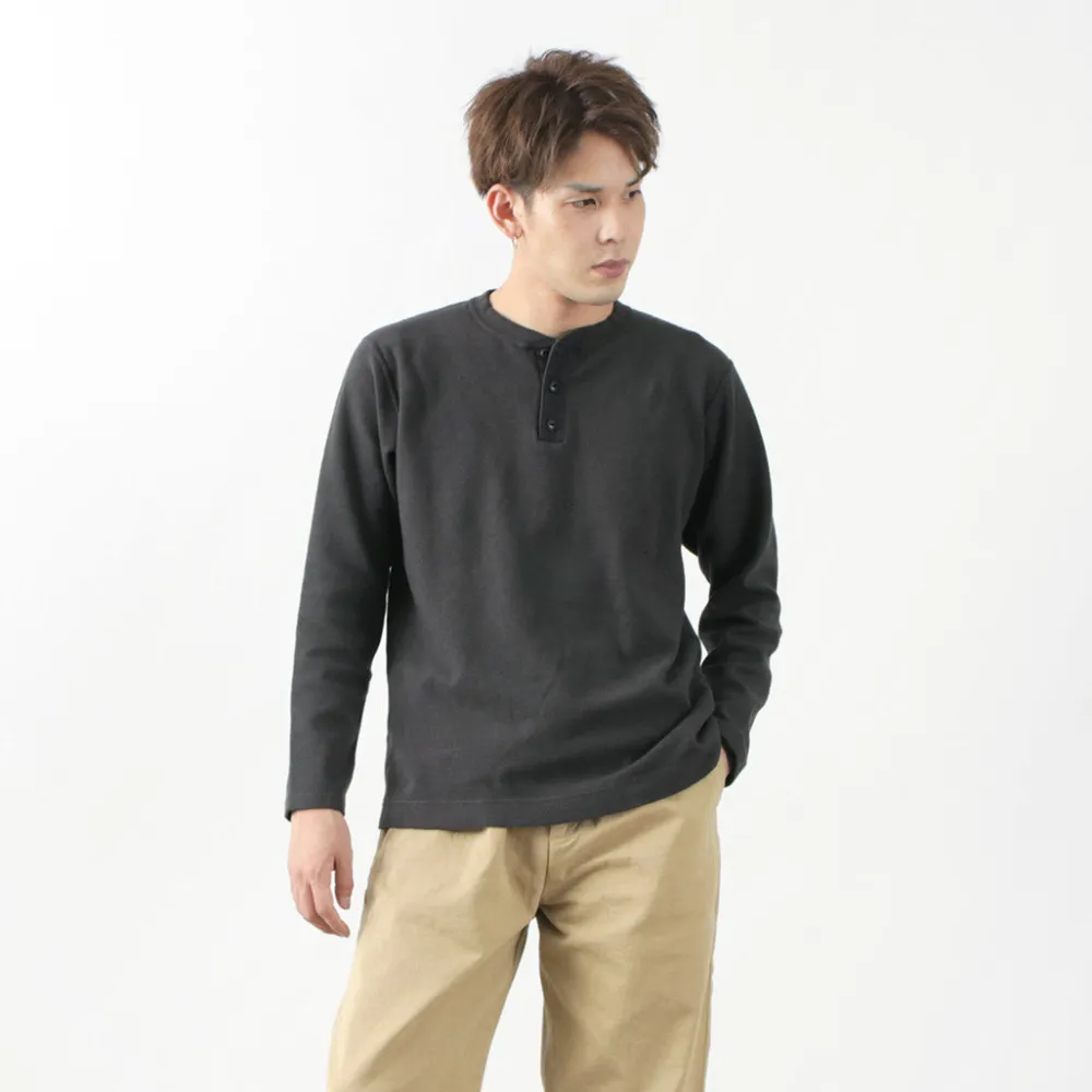 BARNS T-Shirts^/ Spun Milled Henley Neck Long Sleeve T-Shirt