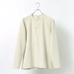 BARNS T-Shirts^/ Spun Milled Henley Neck Long Sleeve T-Shirt