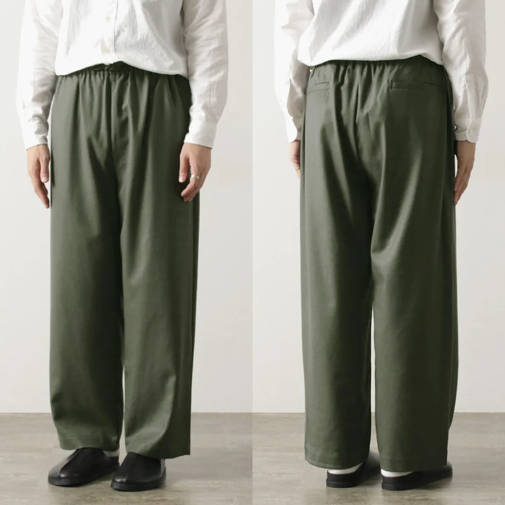 BASISBROEK Trousers^/ MOREMO Wide Pants High Count Flannel