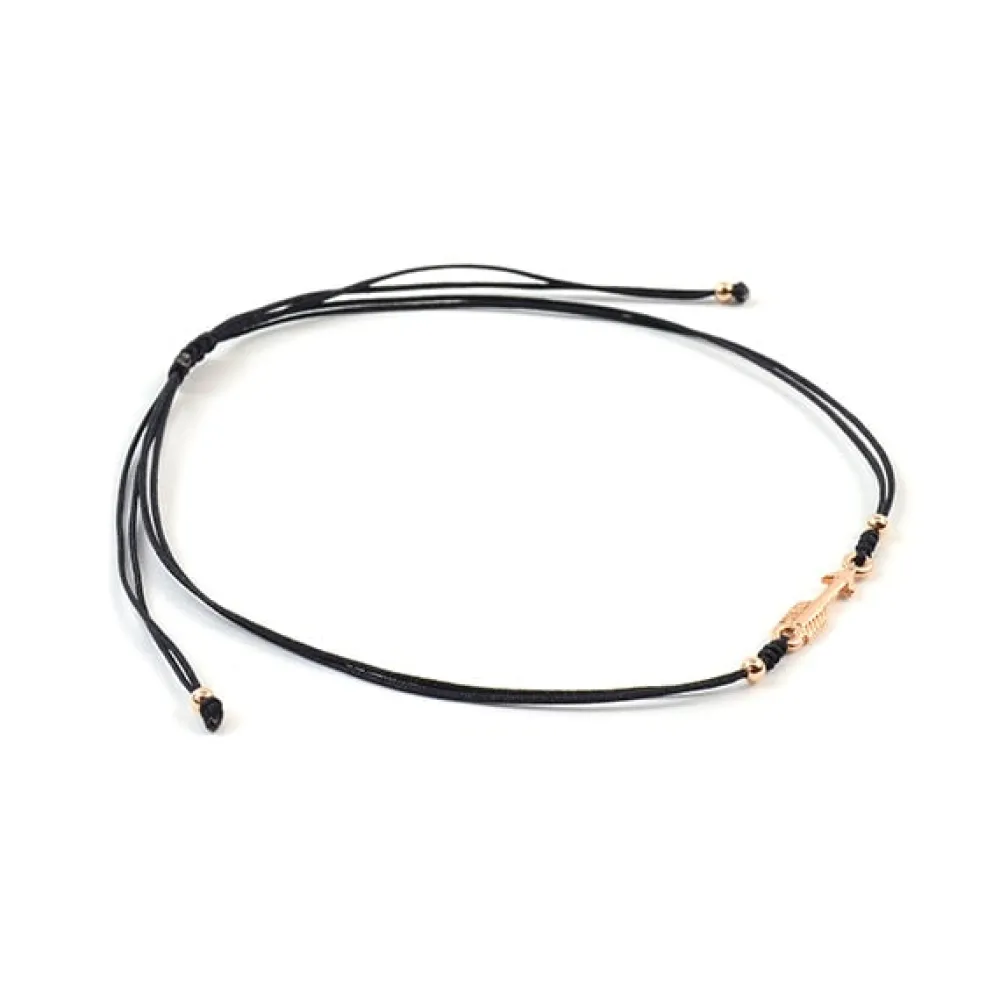 CHALISA T.. Anklets^/ Arrow Silver Notched Cord Anklet