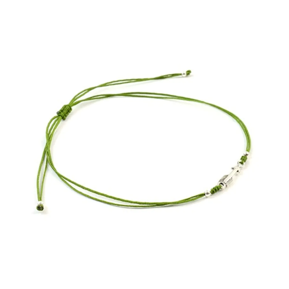 CHALISA T.. Anklets^/ Arrow Silver Notched Cord Anklet